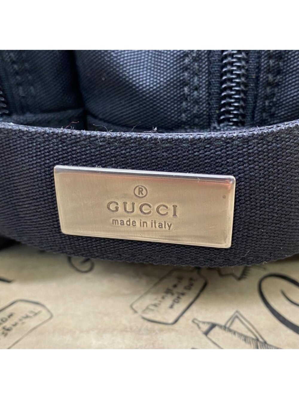 Gucci Handbag Pouch Clutch Nylon Black Business Travel - Picture 13 of 15